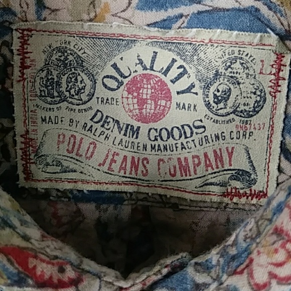 Ralph Lauren Men's Large Vintage Floral Button Up Long Sleeve Shirt - Picture 5 of 9